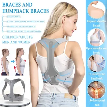

Lumbar Posture Correction Back Corrector Clavicle Spine Back Brace Support Clavicle Pain Relief Prevents Slouching Unisex Belt