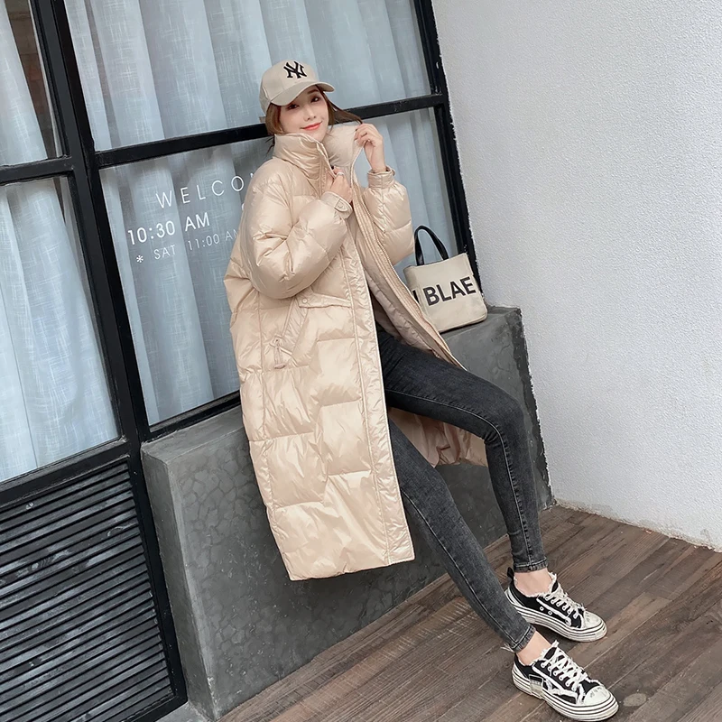 Fitaylor Winter Stand Collar Long Down Jacket