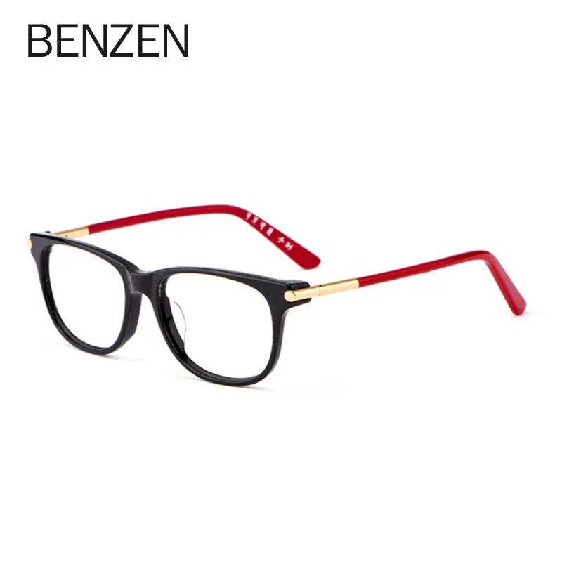 BENZEN, женские очки, оправа, Дамская мода, очки для близорукости, высокое качество, ручная работа, ацетат, рецепт, оптические очки, оправа 5167 - Цвет оправы: BLACK RED
