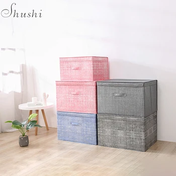 

Shushi 5 Size Waterproof Laundry Boxs Sundries Storage Bucket Bag Portable Canvas Toys Container Organizer Clothes Laundry Box