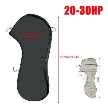 

Outboard Boat Waterproof Anti Scratch Black Engine Protector Durable Oxford Cloth Outdoor Shelter Rain Coat Full Motor Cover