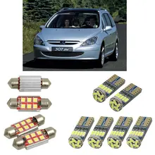 Внутренний светодиодный автомобильный светильник s для peugeot 307 estate 3e 307 sw 3h estate автомобильные аксессуары фонарь для багажника номерного знака светильник 10 шт