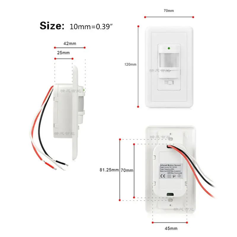 110V~ 130V настенный датчик движения переключатель автоматический PIR инфракрасный датчик переключатель