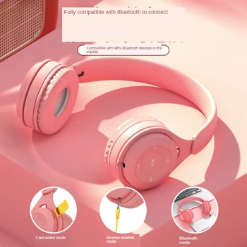 

bluetooth headphone headset colorful wireless wiredless music TF card stereo hifi earphone with mic pohne ipad mac computer
