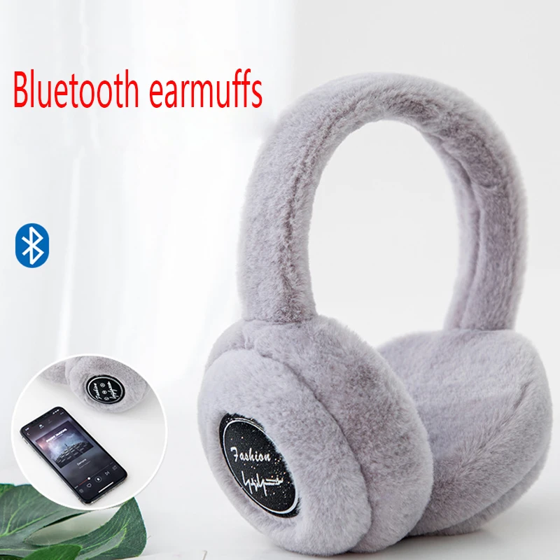 Wireless Bluetooth Headphones Earmuff With Micr Winter Keep Warm Plush Earphone Music Stereo