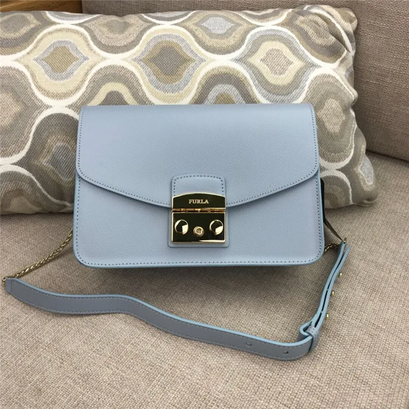 1 Оригинальные женские сумки FURLA, высококачественные женские меховые кожаные сумки дымчатого синего цвета, размер 25 см x 9 см x 17 см - Цвет: 1