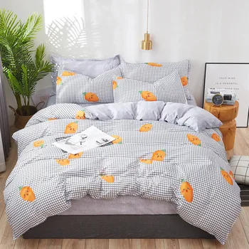 

Home textile Classic Grid Bedding Set Cotton Polyester AB Side Duvet Cover Bed Sheet Full Twin Kid Adult Four Season Bedclothes