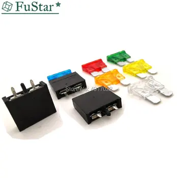 

10pcs/5Set PA66 250V 5A 10A 15A 20A 25A 30A Medium Car Insert Fuse Holder Horizontal Fuse Holder PCB fuse holder Car fuse holder