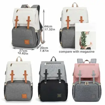 

Fashion Mummy Maternity Nappy Bag Large Capacity USB Charging Waterproof Multifunctional Mom Backpack Nursing Bag for Baby Care