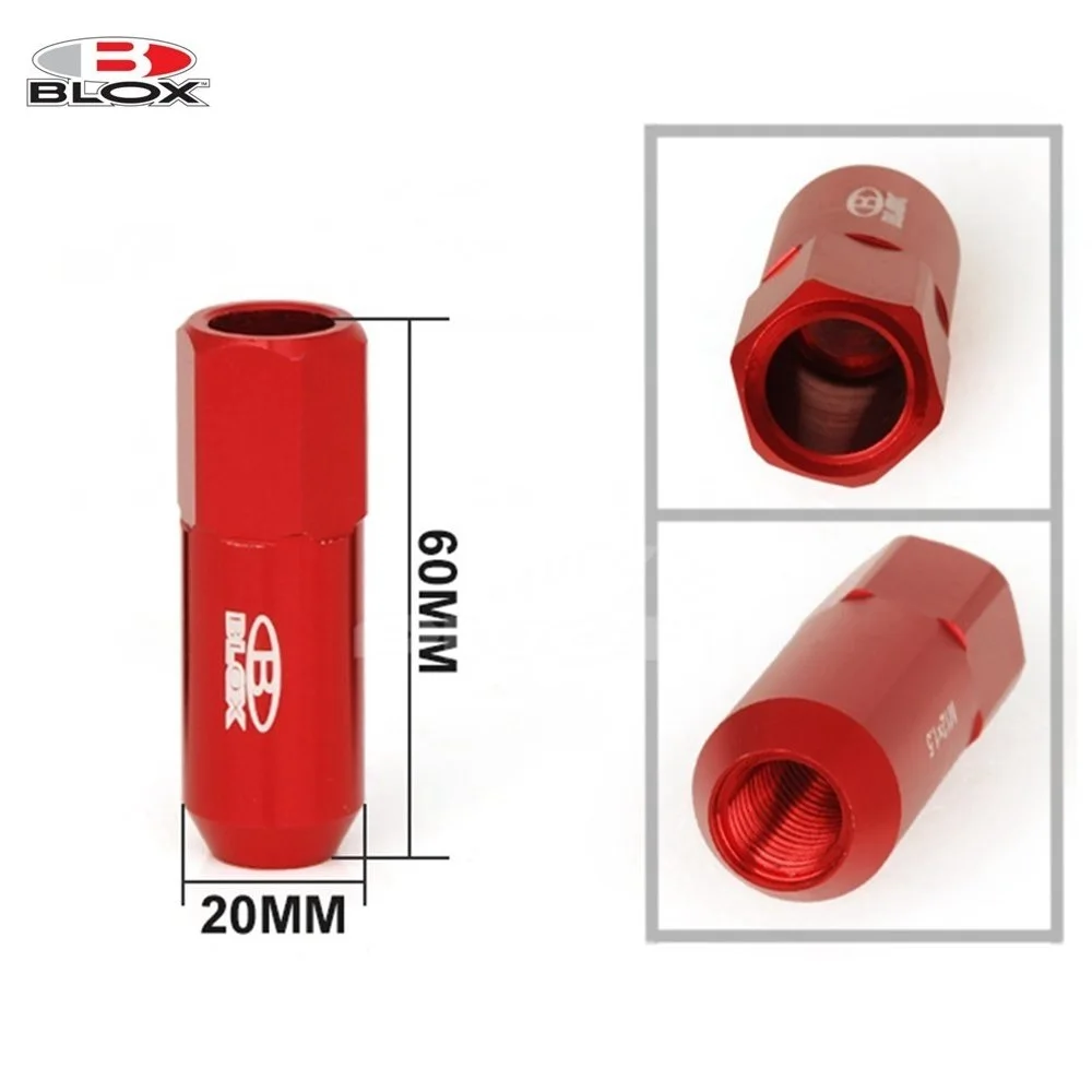 Car Accessories Auto Accessories Blox Racing Forged 7075 Aluminium Wheel Lug Nuts P 1.5 / P 1.25 L: 60mm 20Pcs EP-550NUTS
