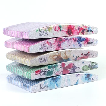 

6pcs/set Professional Nail Files Washable Block Buffer Grinding 80/100/150/180/240/320 Flower Pedicure Manicure Tools LY2008