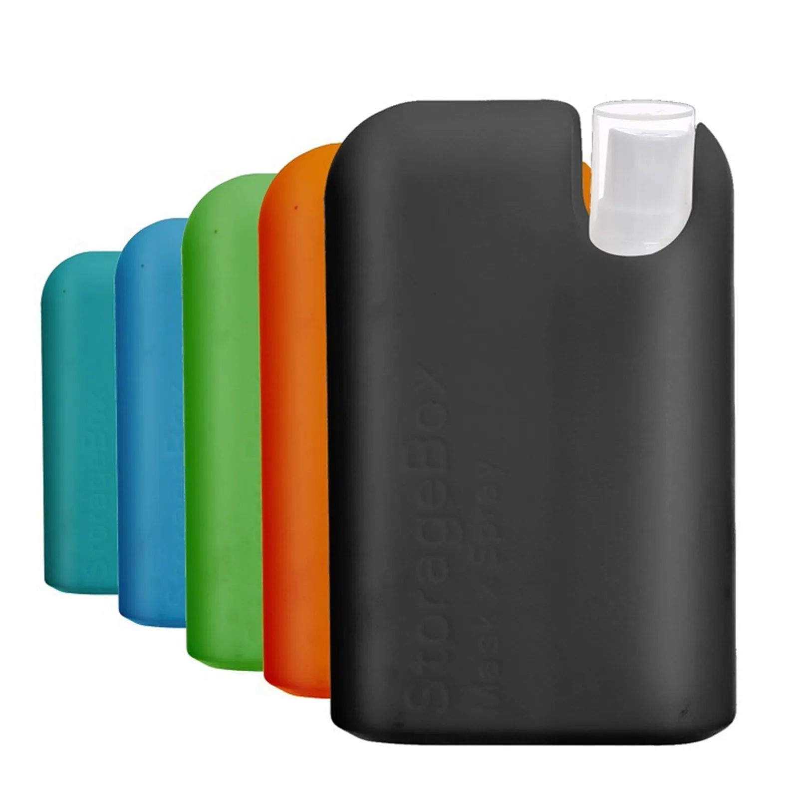 

2020 New Face Protector Case Reusable Silicone Mask Storage Box Mask Temporary Storage Clip and 20ml Small Spray Can