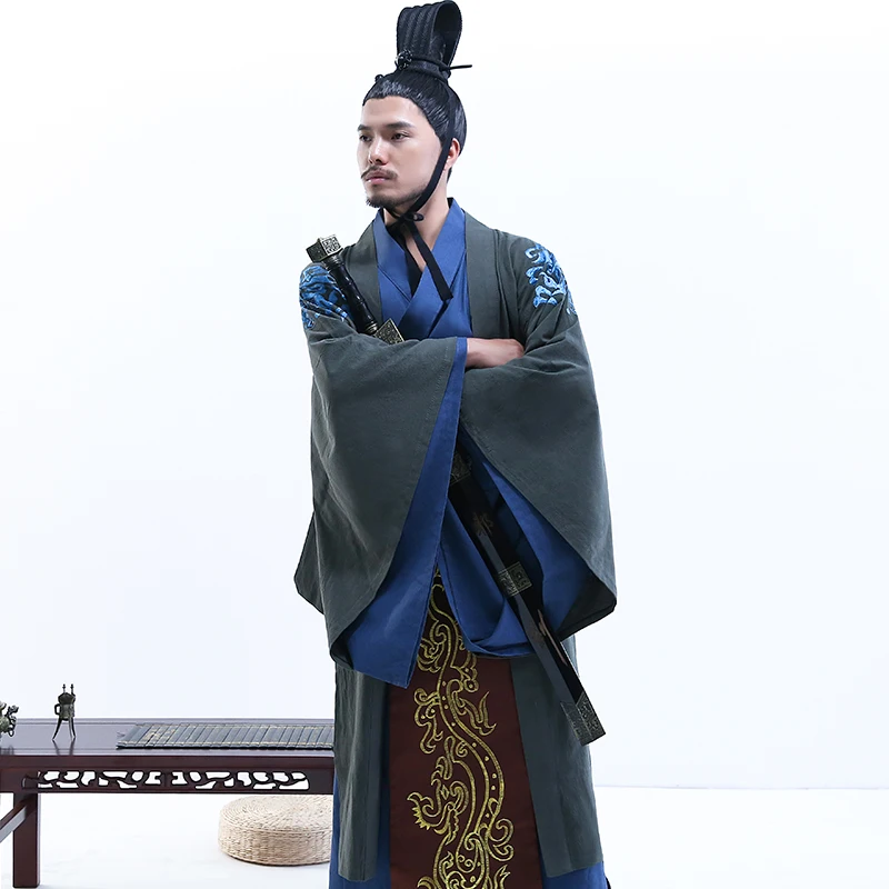 Традиционное китайское платье для косплея Hanfu мужчин повседневные Костюмы