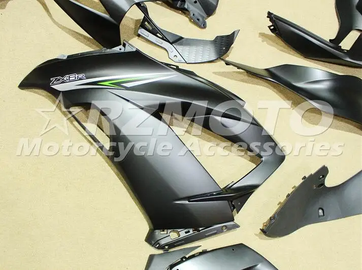 ABS полный обтекатель комплект подходит для Kawasaki ZX6R 2013 Обтекатели ZX-6R Ninja 636 599 матовый черный