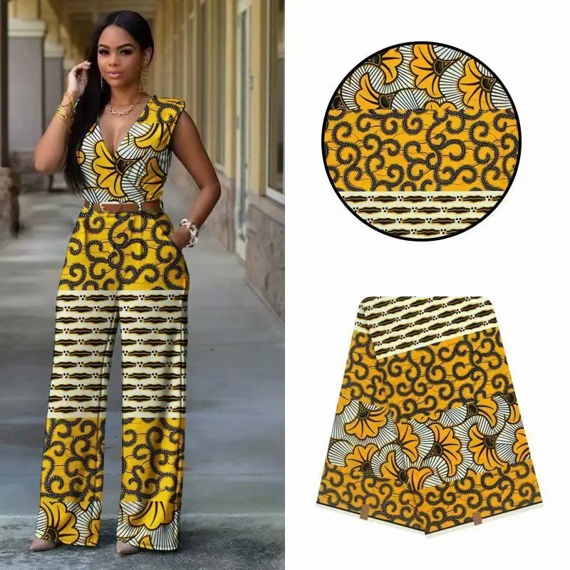 

Holland real wax fabric high quality 100% cotton Africa Nigeria Ghana style Ankara fabric African clothing wax print 6 yards