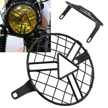 

Universal 6.5" Headlight Protector Cover Retro Metal Grill For Motorcycles Cruiser Triumph Suzuki Kawasaki Replacement Accessory