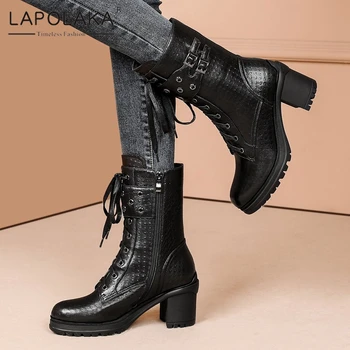 

2021 New Design Genuine Leather Shoes Laides Boots Non Slip Comfy Trendy Fashion INS Luxury Boots Woman Shoes