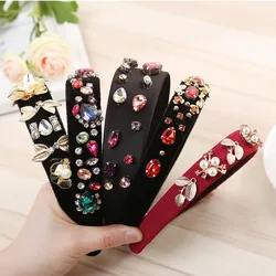 The New Alloy Rhinestone Headband  Europe And America Popular Hair Bands For Women  Boutique Fashion Wild Hair Accessories