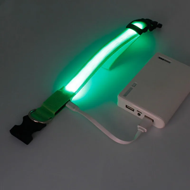 Светодиодный люминесцентные ошейники для собак usb зарядка светящийся ошейник для собаки безопасность мигающее контролируемое переключение поводок для домашних животных