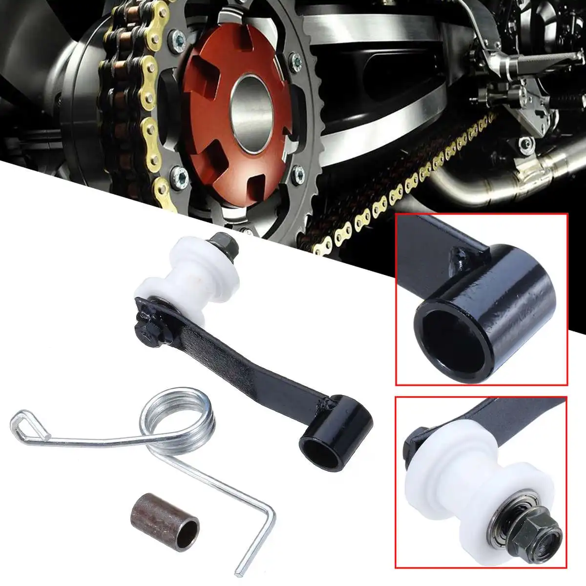Motorcycle Chain Tensioner Adjuster Roller Tools Modified Accessories US CA