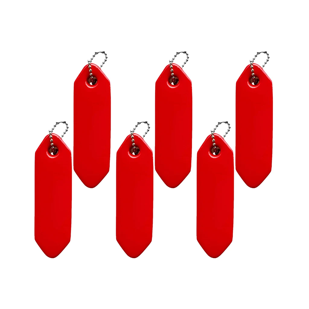 6pcs Vinyl Coated Floating Keychain Water Sports Boat Buoy Key Foam Float