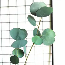 Роскошные Искусственные растения эвкалипта с 3D принтом для рождественских свадебных декораций, искусственные зеленые круглые листья, искусственные листва