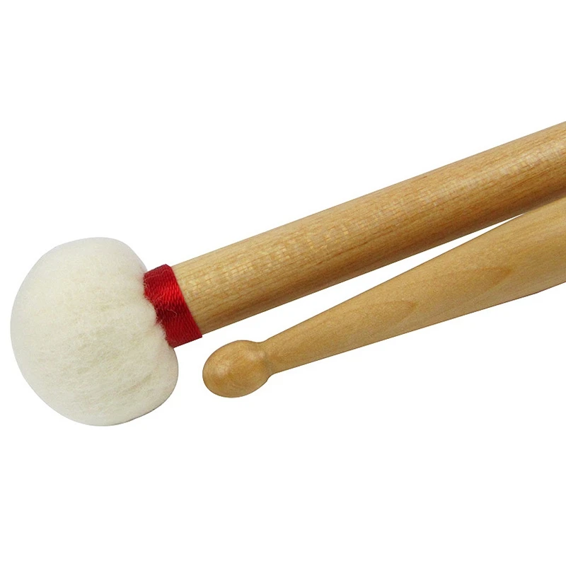 1 Pair Soft Felt Head and 5B Head for Ride Cymbal Duplex Gong Mallet Drum Sticks Double End Perfect Weight and Balance