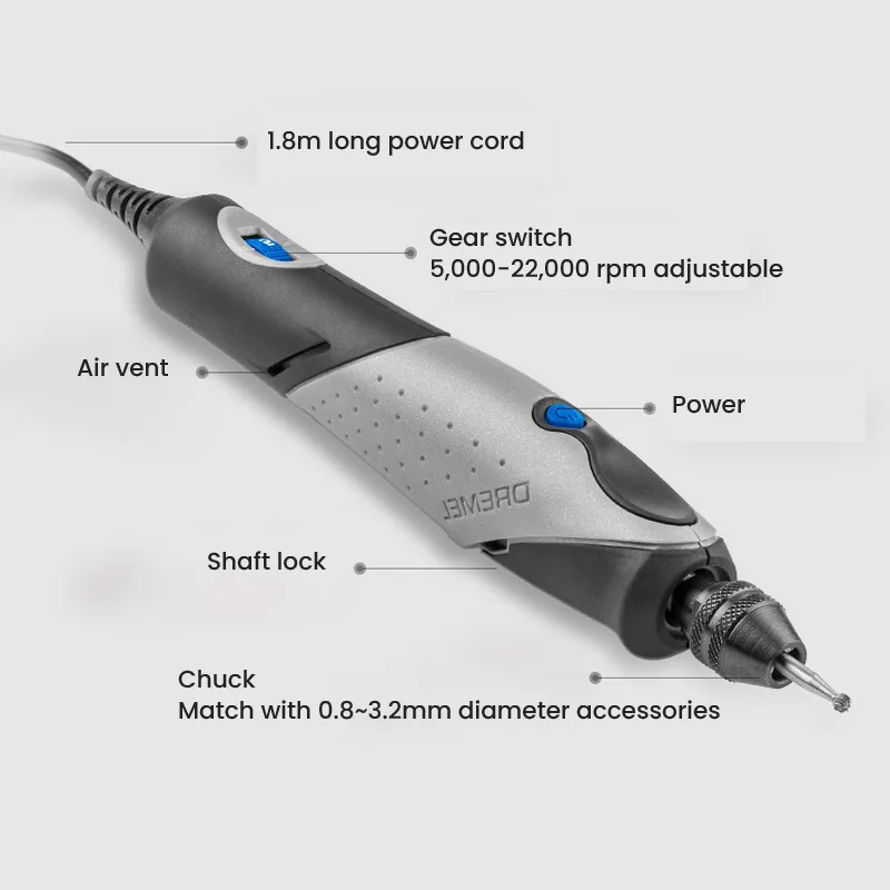 Dremel 2050 Stylo+ Electric Engraver Pen Versatile Engraving Multi Chuck  for Etching Carving Polishing Tool with15 Accessories