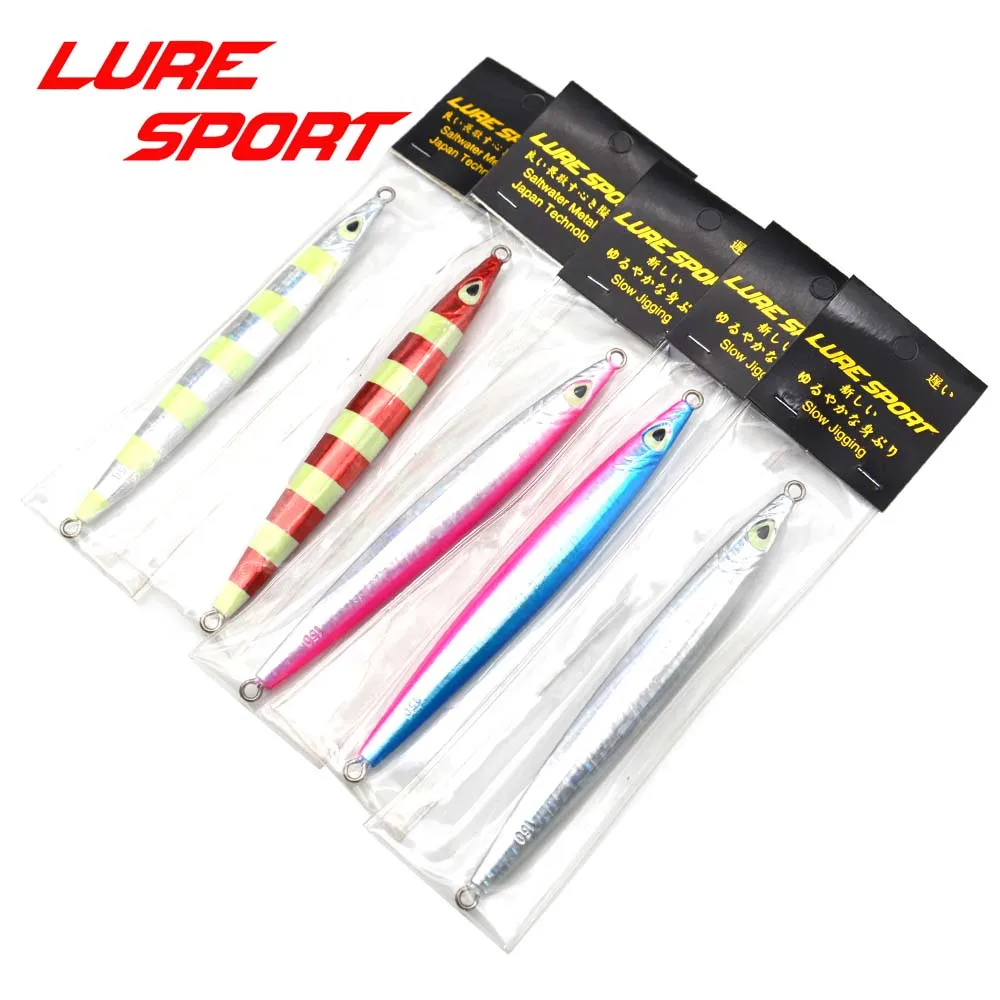 LureSport, свинцовые рыбные металлические приспособления, 3 шт., медленная наживка, 150 г, 5 цветов, приманка для морской рыбалки