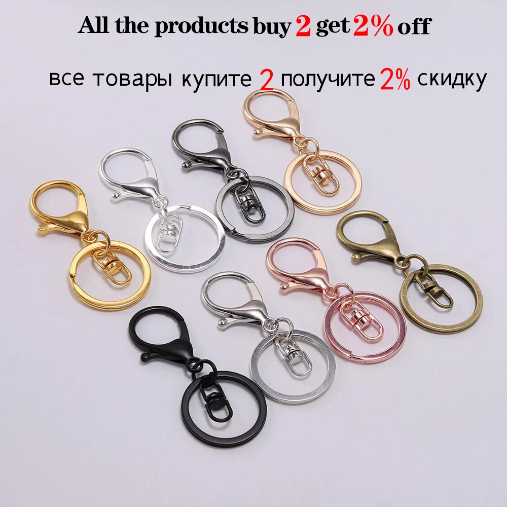 美品⭐︎THOMPSON 六角形カフス ロジウム加工 5pcs/lot 30mm Key Ring Long 70mm Popular classic 11 Colors