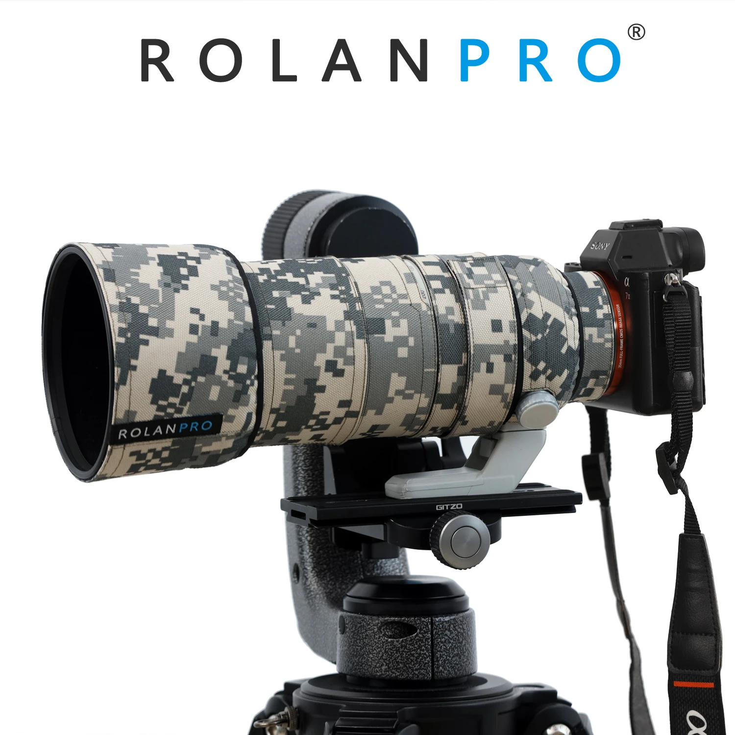 ROLANPRO Waterproof Lens Camouflage Coat Rain Cover for sony FE 70-200mm F2.8 GM OSS II Lens SEL70200GM Protective Case Guns camera and lens backpack