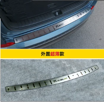 

Ultra-thin stainless steel car Rear Bumper Protector Sill Trunk Rear guard Tread Plate for Hyundai Tucson 2015-2018 Car styling