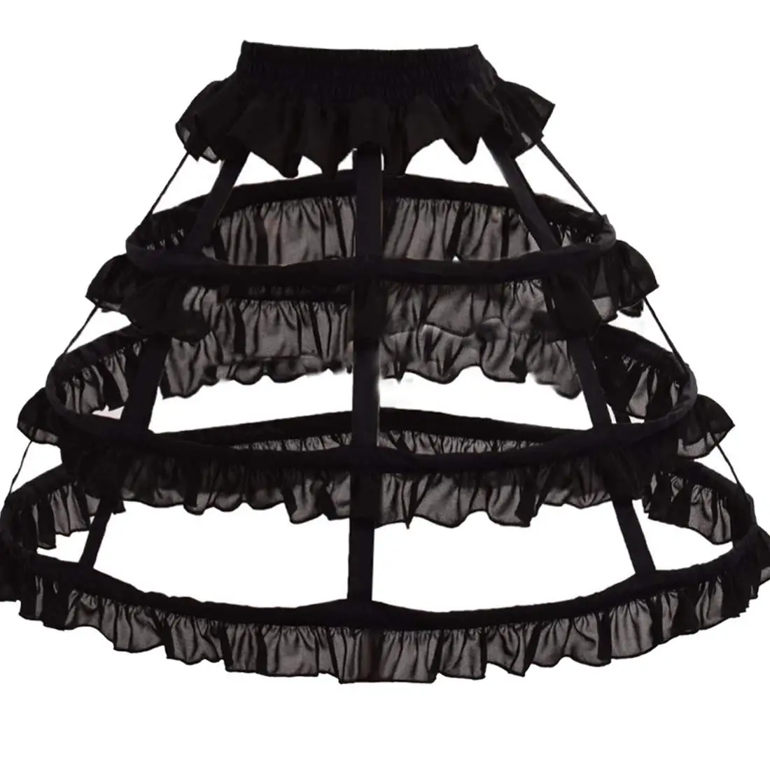 

New Style Fresh Looking Women's Hoop 4-Loop Cage Skirt Overskirt Bustle Petticoat Crinoline