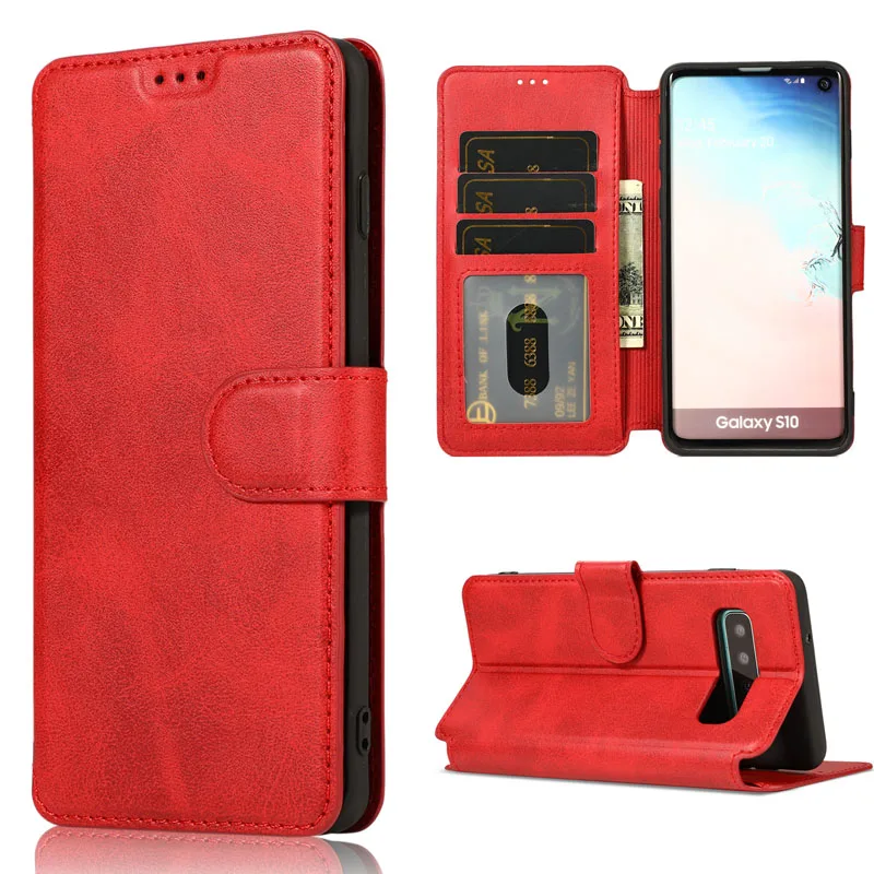 Чехол для samsung S9 S8 S10 J4 J6 плюс A7 A9 Note 9 10 pro магнит кожаный чехол флип A50 A60 A70 A40 A30 A20 A10 - Цвет: 1