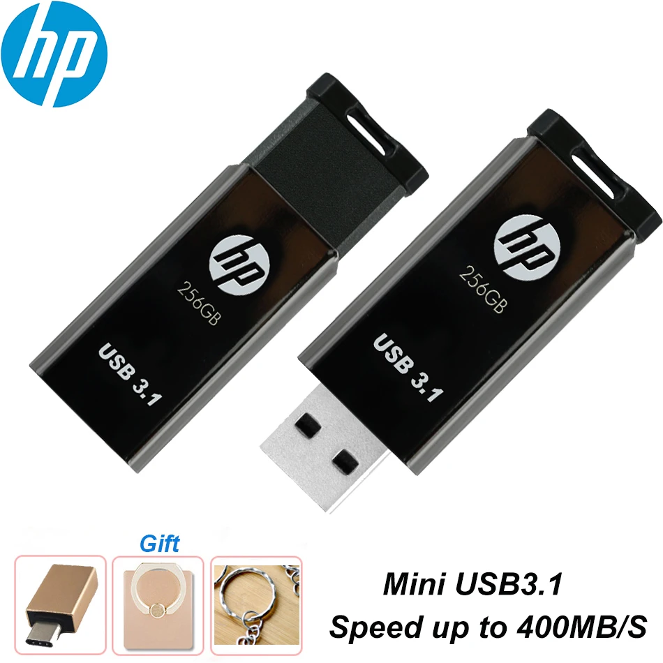 US $32.79 Original HP X770W USB31 High Speed Usb Flash Drive 128GB 256GB 512GB Metal Pendrive 400MBS Waterproof U Disk Memoria Cel Usb