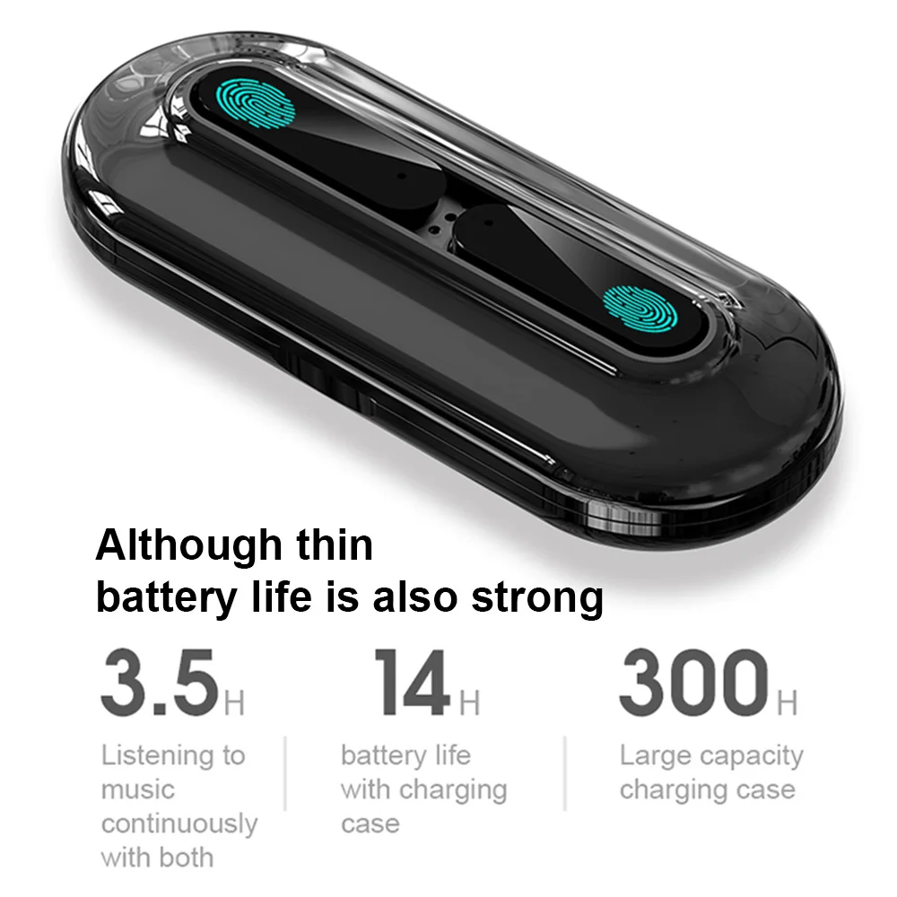 TWS Bluetooth 5 0 Earphones Ultra Slim Wireless Headset Touch Control Auto Connection Stereo Sport Music In ear headphone
