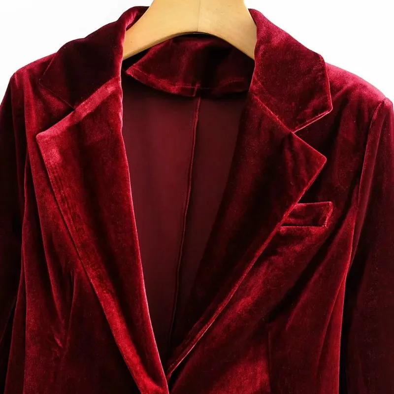 Ladies casual velvet jacket Spring 2020 new long sleeve women's blazer elegant Female Small suit Solid color top