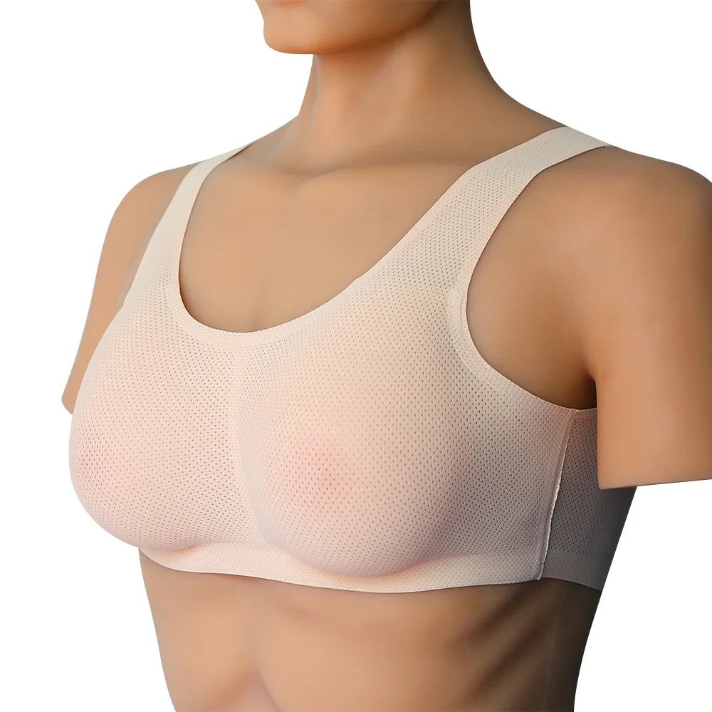 DD cup 1200g silicone fake breast matching bra NEW Artificial Silicone  Breast Forms Bra Crossdresser Style Boobs Brassiere