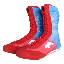 Professional Boxing Wrestling Boots Rubber Sole High Top Combat Sneakers Lace-up Training Fighting Boots Plus Size 35-46