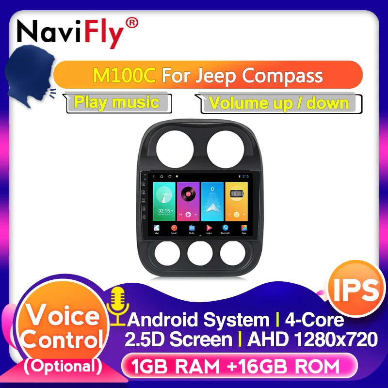 Navifly Голосовое управление для JEEP Compass Патриот радио 2010 2016 Android gps плеер