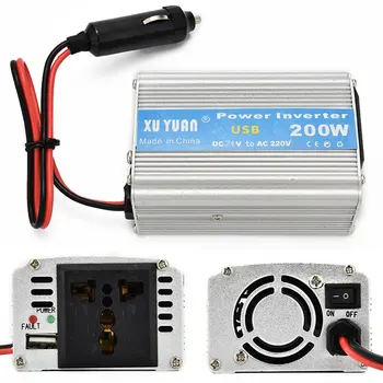 

New 200W Peak Power Inverter 12V to 220V Home Car Converter Laptop Power Professional for Household Appliances Plug and Play