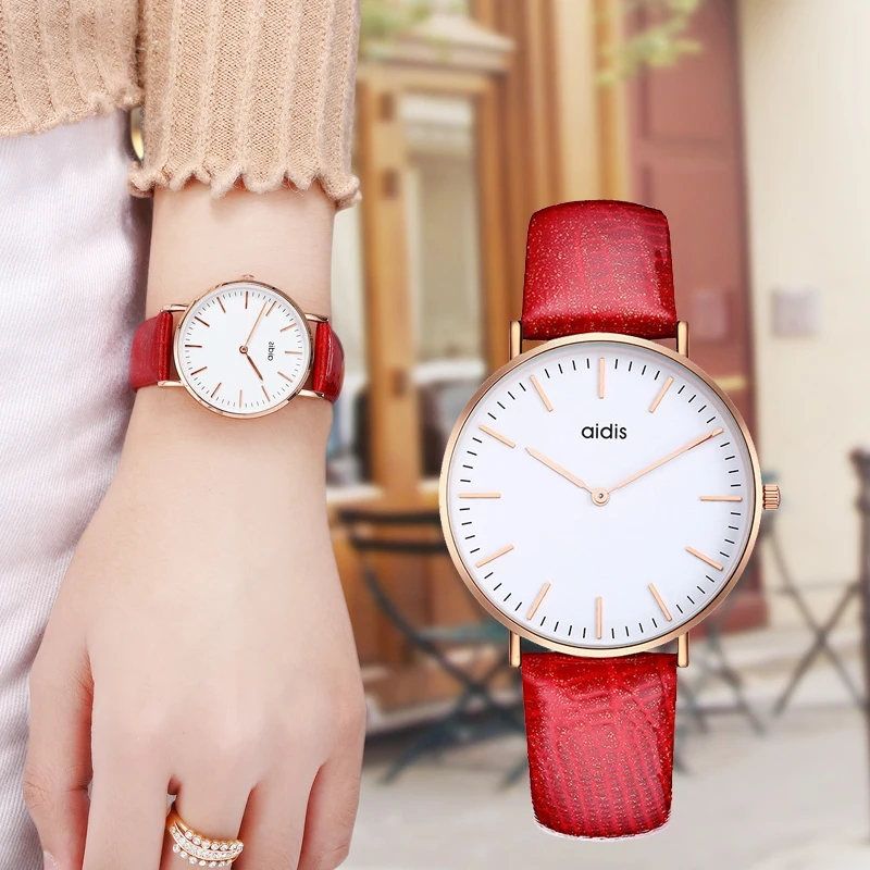 

Fashion Slim Quartz Watch Female Simple Women Watches Ladies Casual Leather Creative Wristwatch Clock Band Sports Reloj Mujer
