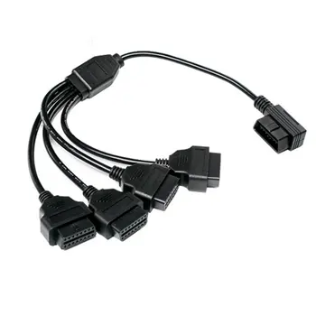 

50cm 1 to 4 OBD2 Connector Cable 1 Male Splitter to 4 Female OBDII Extension Cable ELM327 16 Pin Car Diagnostic Tool