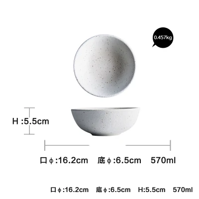 KINGLANG Japanese ceramic western meal plate steak plate household rice bowl small spoon sauce dish pasta noodle plate - Цвет: bowl M