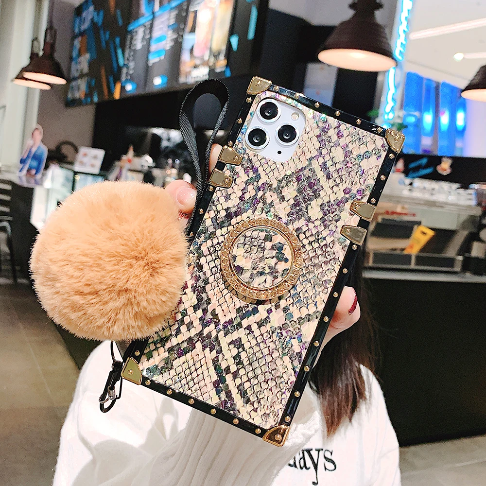 Snake Skin Case For Samsung Note10 Plus S10e S10 Plus S9 S8 Note9 Note8 A10 A20 A30 A50 A70 M20 M30 Square Gradient Color Case (10)