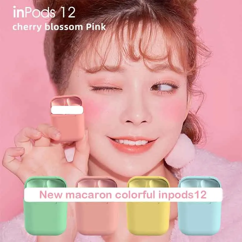 Inpods12 макарун стильные настоящие беспроводные наушники Bluetooth 5,0 глубокий бас pk pods2 Air Pro3 i10000 i50000 i9999 i90000 pro TWS