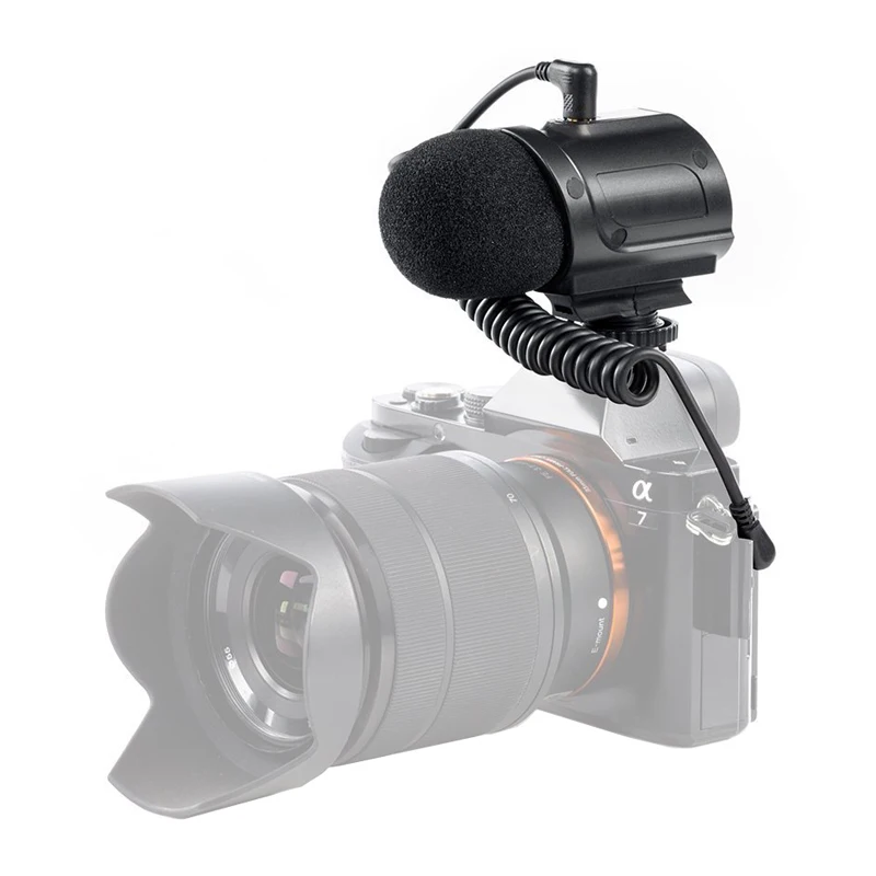 Мини Стерео конденсаторный микрофон SR-PMIC2 со встроенным Shockmount Low-Cut фильтр для фотоаппарата nikon Canon DSLR камеры