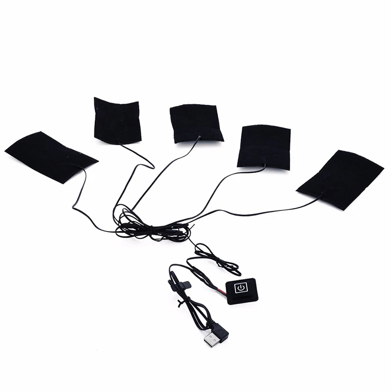 

USB 5-in-1 Heating Pad Adjusted Electric Temperature Thermal Winter Vest Jacket Clothes Heated Warmer