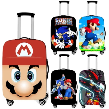 

cartoon mario / sonic luggage cover for travelling anti-dust suitcase protective covers elastic trolley case covers