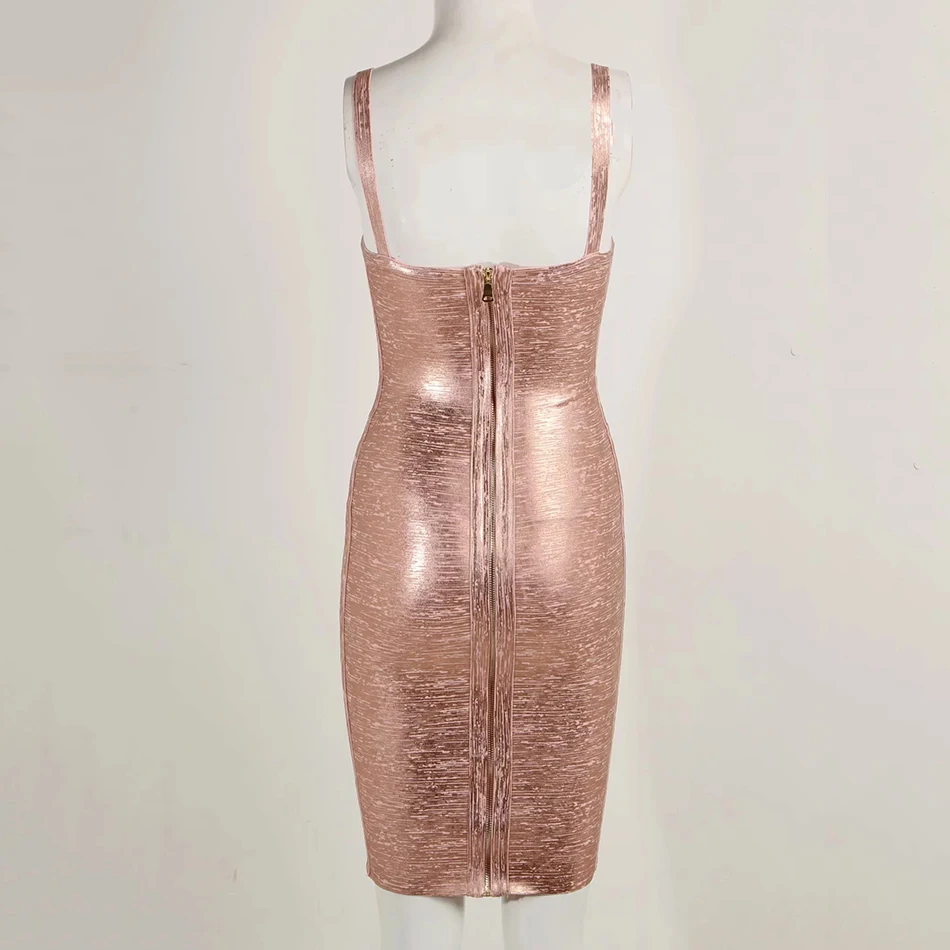 Amily. c новое летнее женское облегающее Бандажное платье Vestidos Золотое розовое золото и серебро с v-образным вырезом тонкое модное женское платье